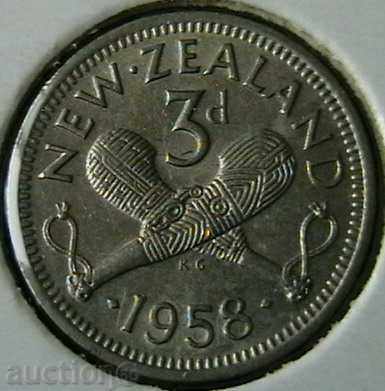 3 pence 1958 New Zealand