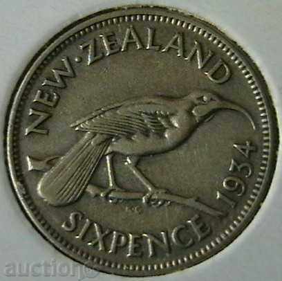 6 pence 1934 New Zealand