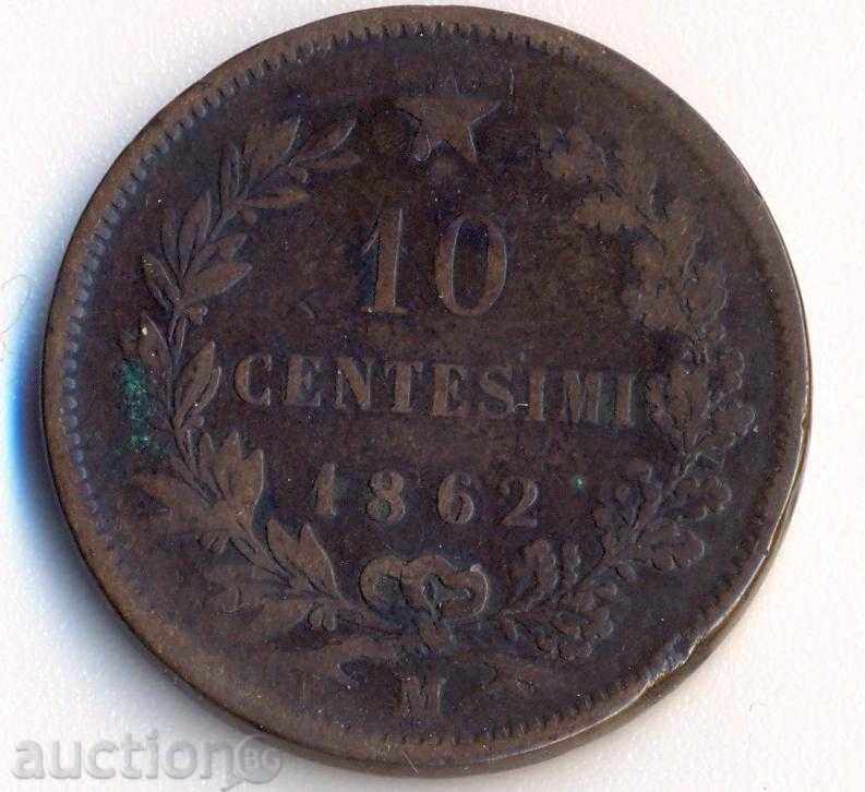 Italy 10 centisimi 1862m