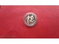 ZORBA AUCTION 25 LEVA 1990 SKIING SILVER UNC