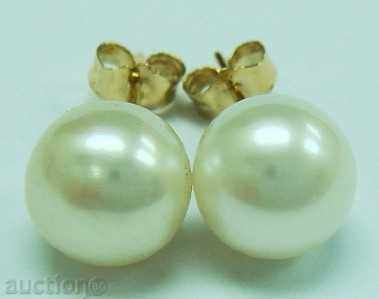 GOLD SET perle naturale - cercei și medalioane