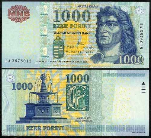 +++ Ungaria Forint 1000 UNC P 197a 2009 +++