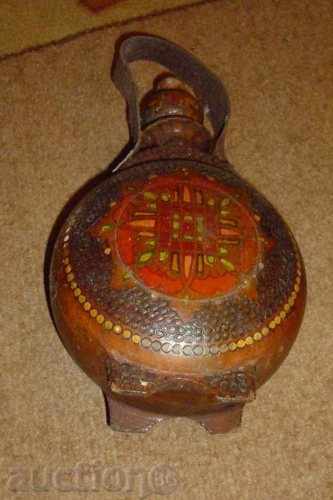 An old pyrographic vase, a bucket, a pour with price 67.00 BGN | € 34.26