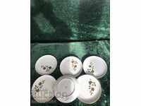 Farfurii de porțelan cu motive florale, aur, Germania - 6 buc