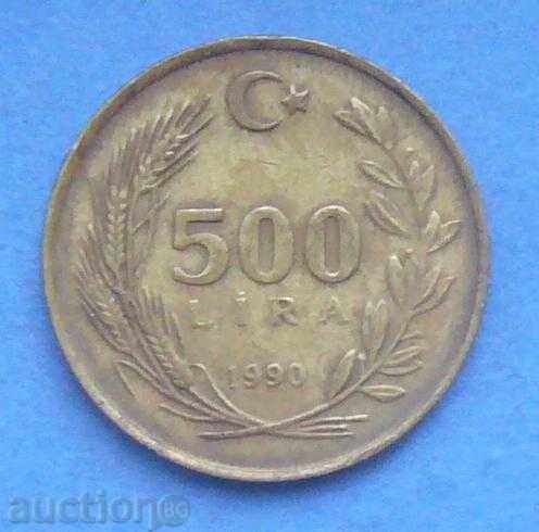Турция 500 лири 1990