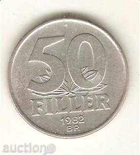 +Унгария  50  филера  1982 г.