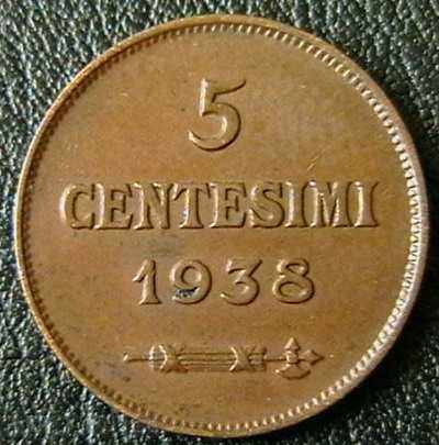 5 tsentesimi 1938 San Marino