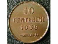 10 центесими 1938, Сан Марино