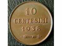 10 tsentesimi 1938 San Marino