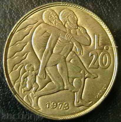 20 λίρες το 1973 τον Άγιο Μαρίνο