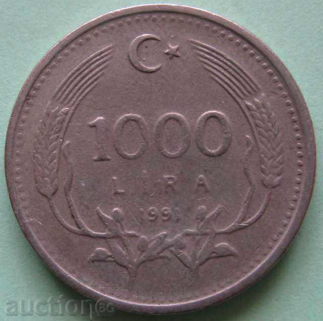 TURKEY - 1000 pounds 1991