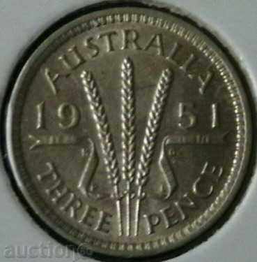 3 pence 1951, Australia
