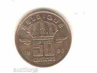 + Βέλγιο 50 centimes 1980 Γαλλικά θρύλος