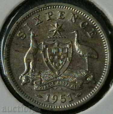 6 pence 1951, Australia