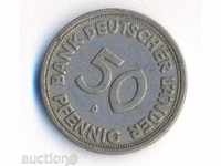 Γερμανία 50 εκατοστά του μάρκου 1949D έτους