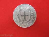 5 pounds 1874 Italy silver QUALITY- NO MADE IN CHINA