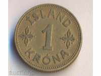 Iceland 1 krona 1940, no letters