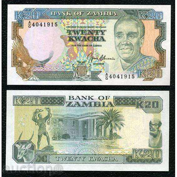 ZORBA AUCTIONS ZAMBIA 20 KOVACHA 1989 UNC