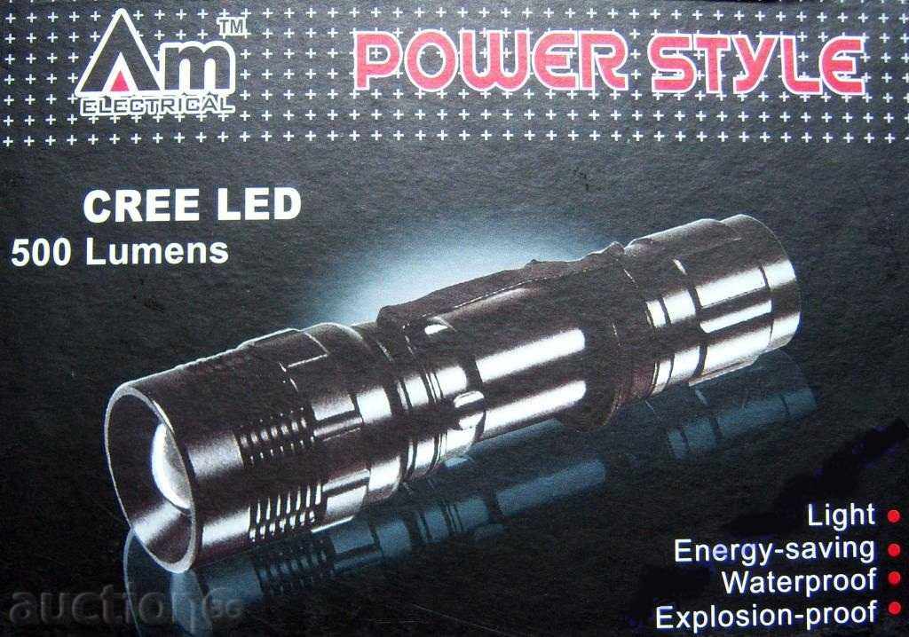 Flashlight with CREE LED diode 500 lm