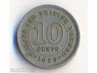 Malaya and British Borneo 10 cents 1953