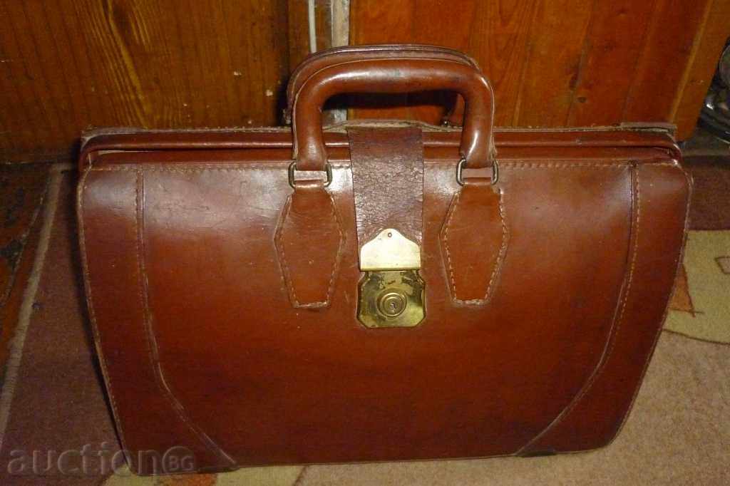 Кожена банкерска чанта, портфейл, куфар, торба, дисаги