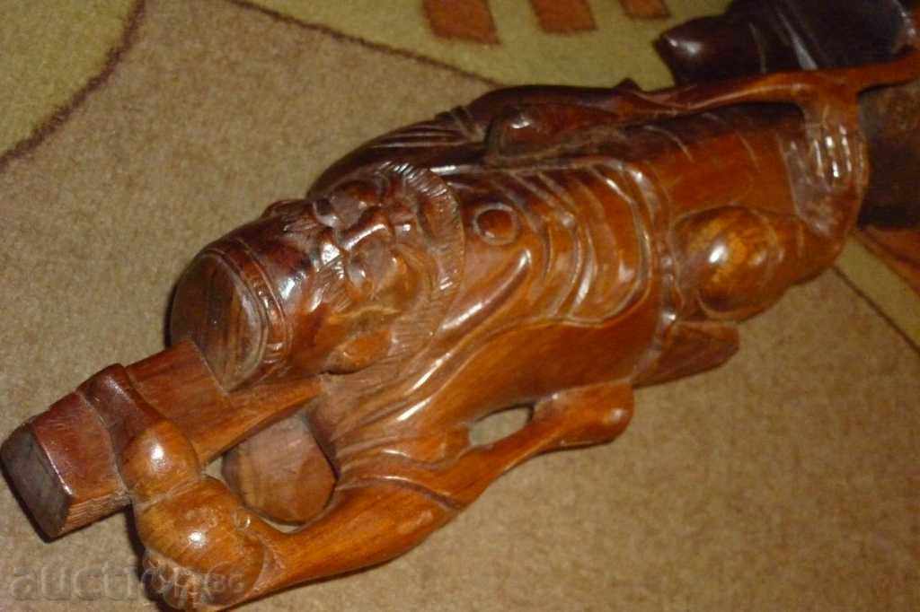 Eastern figure, statuette, bust, wood plastic - 6