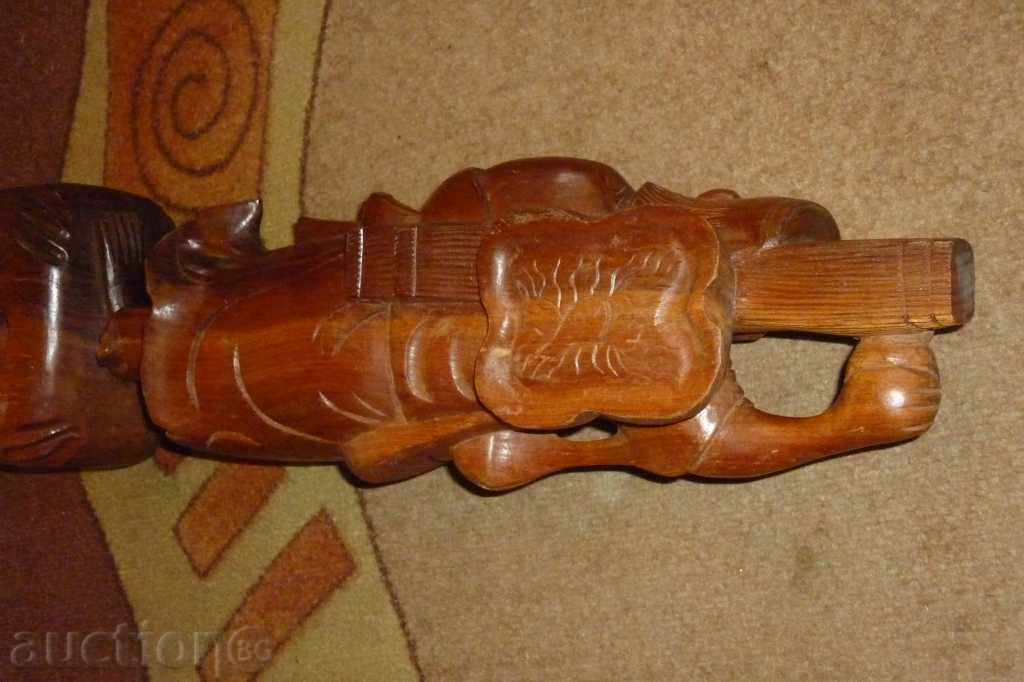 Eastern figure, statuette, bust, wood plastic - 7