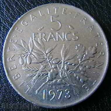 5 Franc 1973, France with price 0.99 BGN | € 0.51
