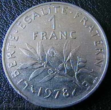 1 franc 1978, Franța