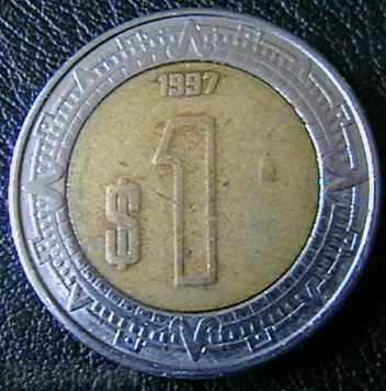 1 песо 1997, Мексико