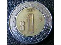 1 peso 2007, Mexico