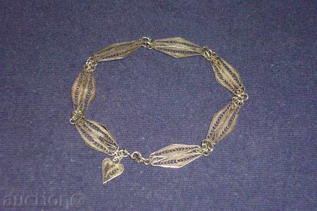 Old silver bracelet, jewelry, jewel, filigree