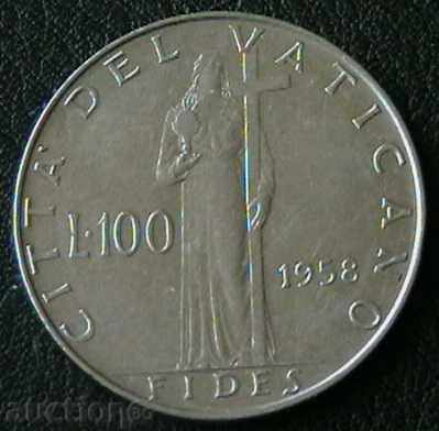 100 liras 1958 Vatican