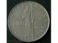 100 liras 1958 Vatican