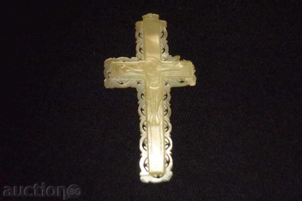 Auction  Biblical cross, relic, mother of pearl, jewel