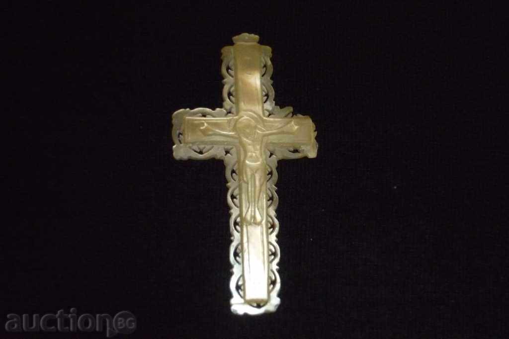 Biblical cross, relic, mother of pearl, jewel