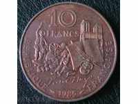 10 franci 1985 (Victor Hugo), Franța