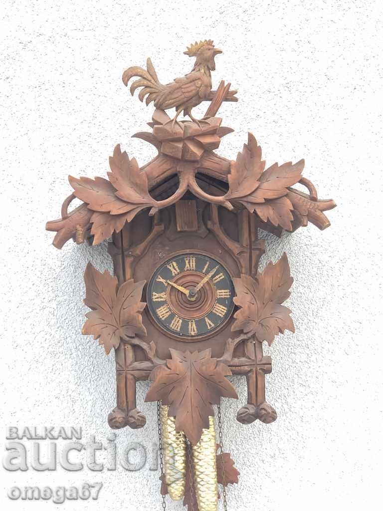 Wall clock with Black Forest cuckoo from 1900 - 7 Wall clock with Black Forest cuckoo from 1900 - 7
