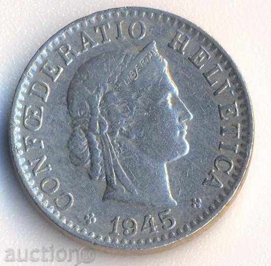 Швейцария 20 рапена 1945 година, рядка с цена € 3.07 | 6.00 лв.