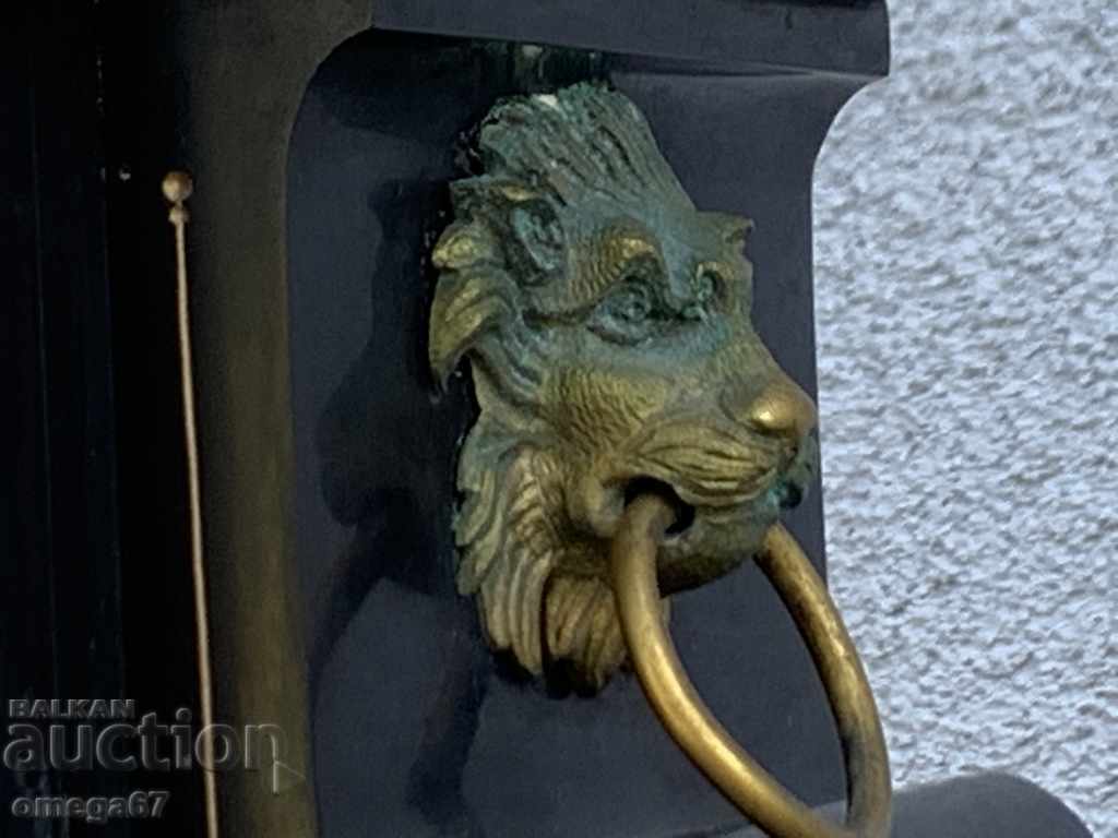 Fireplace clock made of black onyx and bronze with gilding! - 5