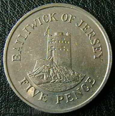 5 pence 1985, Jersey Island