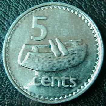 5 cents 1990, Fiji