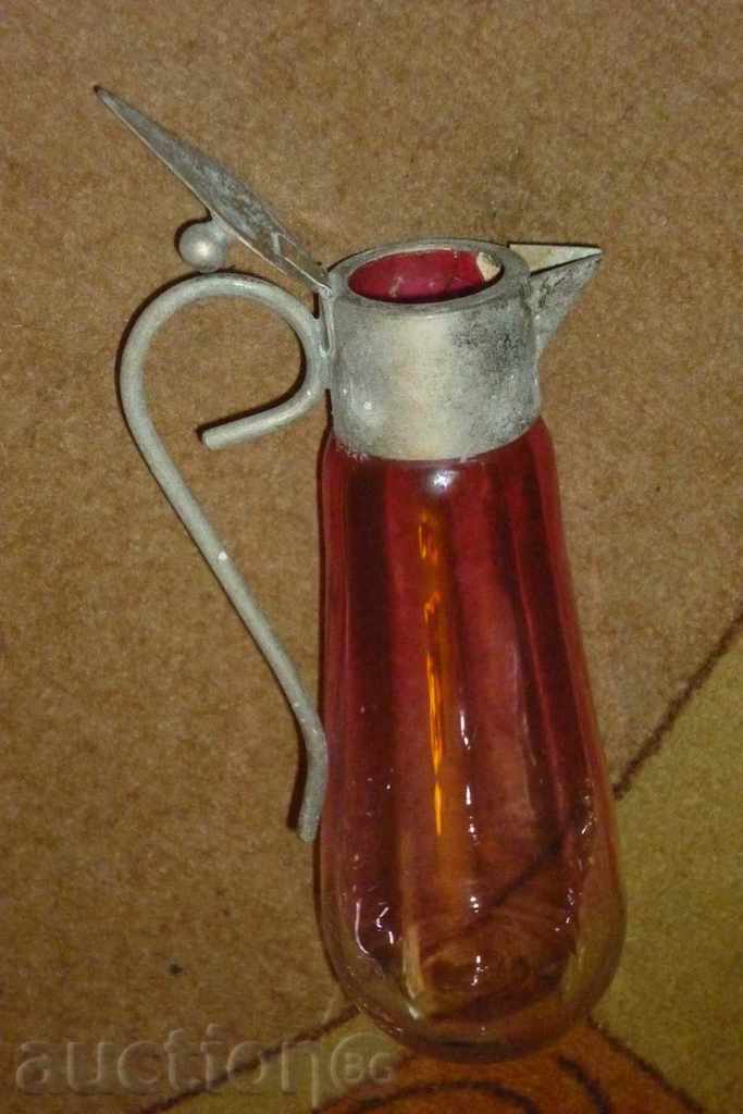 Old jug - metal and glass, jug, cup, vase with price 51.00 BGN | € 26.08 Old jug - metal and glass, jug, cup, vase with price 51.00 BGN | € 26.08