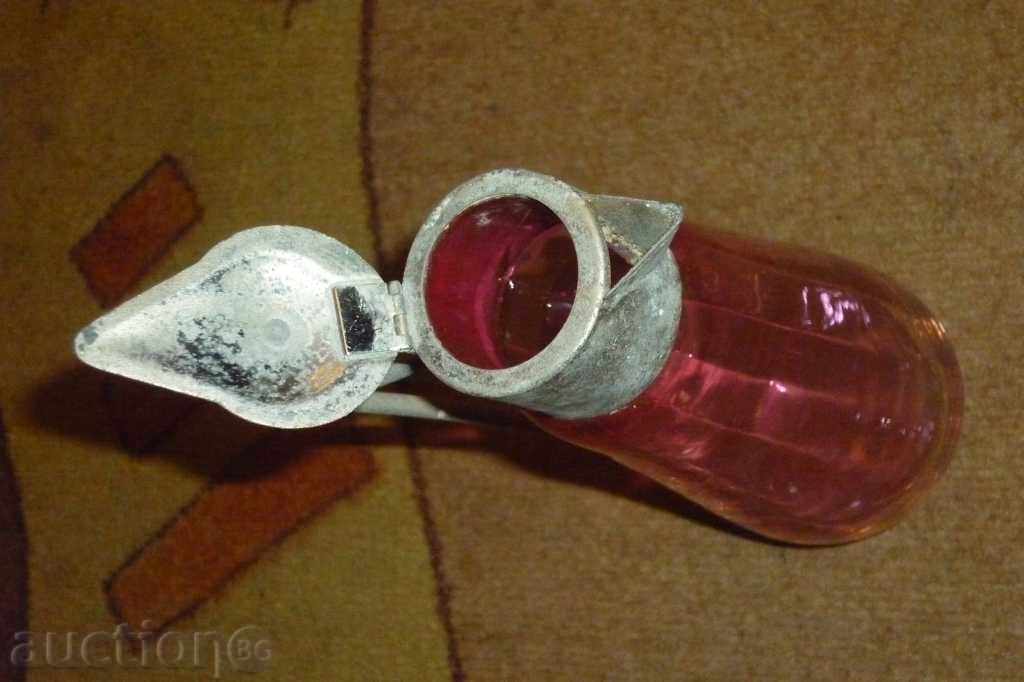 Auction Old jug - metal and glass, jug, cup, vase Auction Old jug - metal and glass, jug, cup, vase