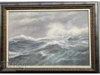 Μεγάλη ζωγραφική του Anatoly Panagonov »Θυελλώδης θάλασσα κοντά στο Kaliakr