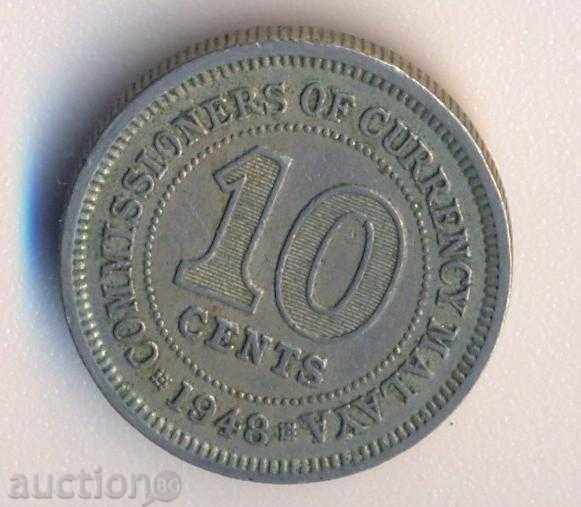 Βρετανοί Malaya 10 σεντς 1948
