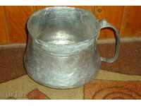 Old tinned kettle, pit, copper, kettle, blue, kettle