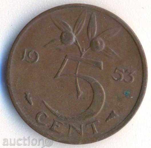 Olanda 5 cenți 1953