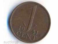 Холандия 1 цент 1951 година