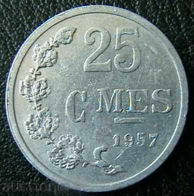 25 tsentimes 1954, Luxemburg